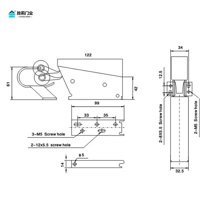 200 cold room door closer drawing