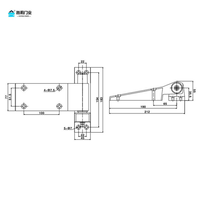 202 door hinge drawing