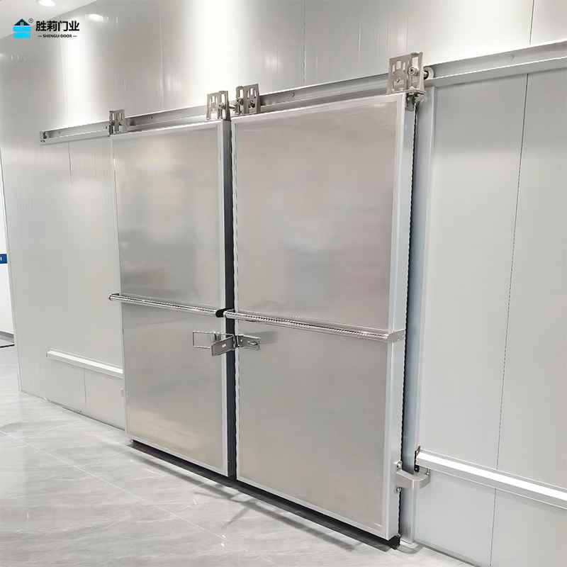 304 stainless steel double cold room sliding door