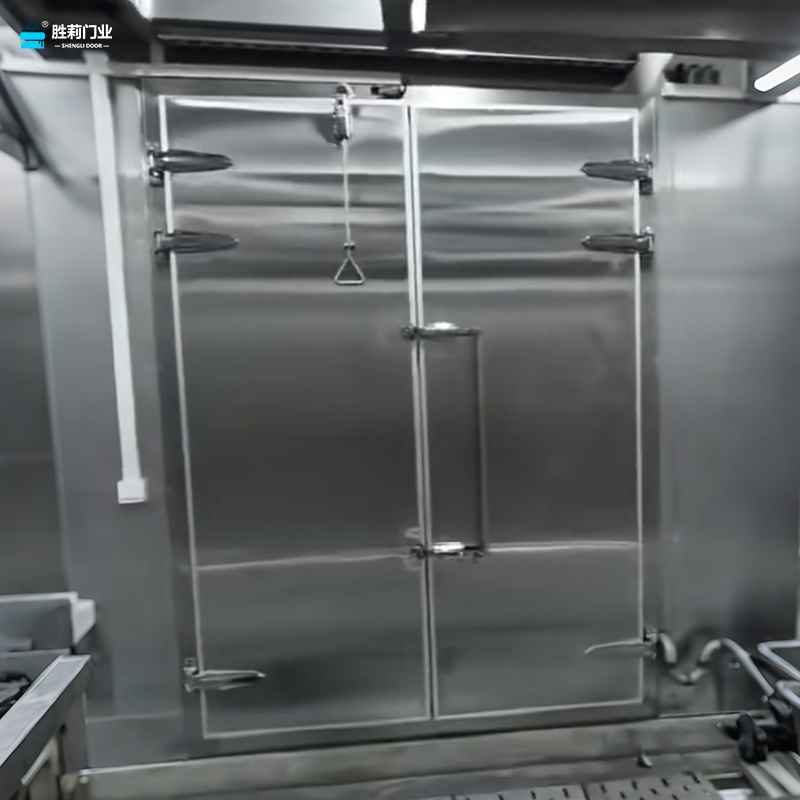 304 stainless steel double cold room swing door