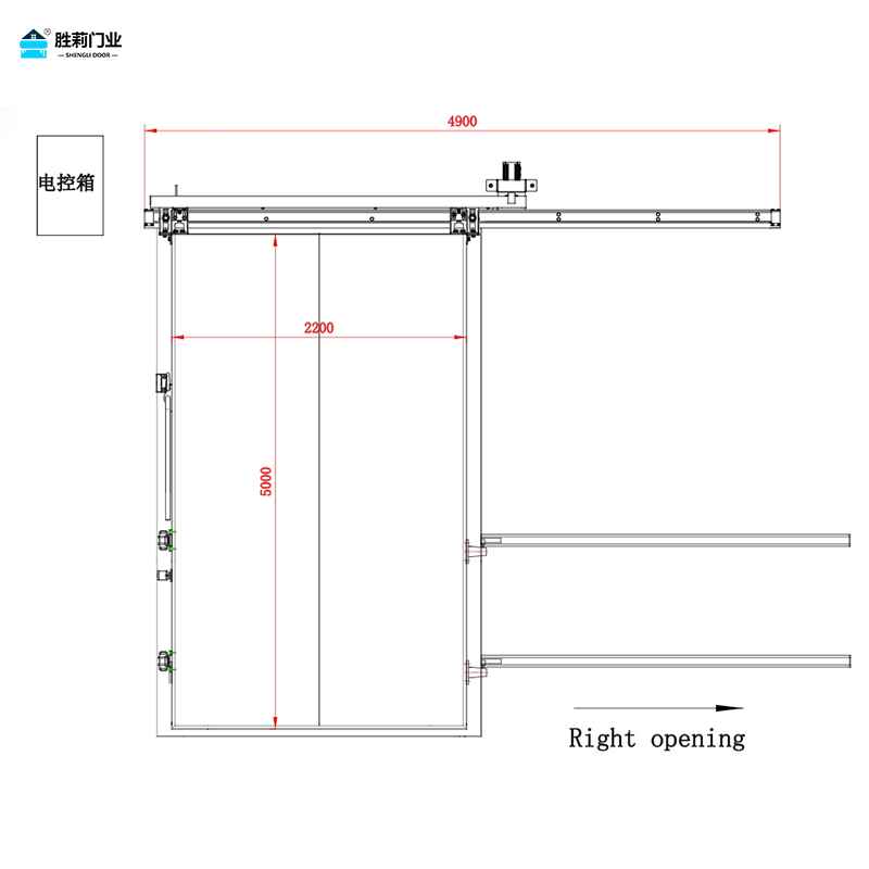 automatic cold room door drawing