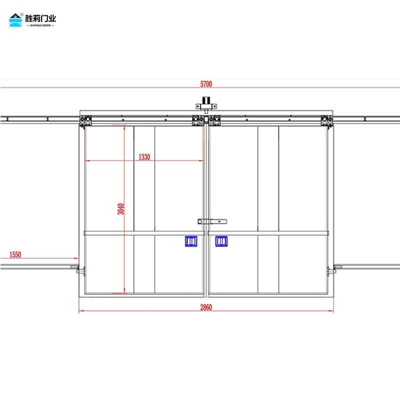 automatic double cold room door drawing