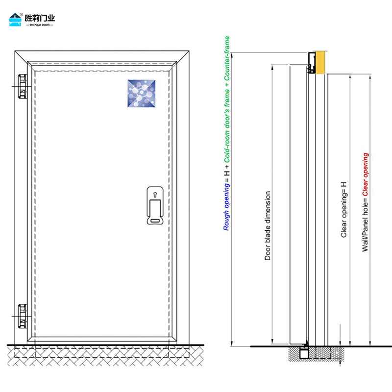 cold room hinged door drawing