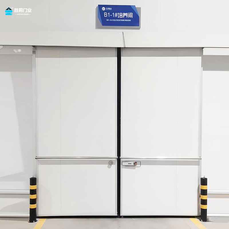 color steel double cold room sliding door