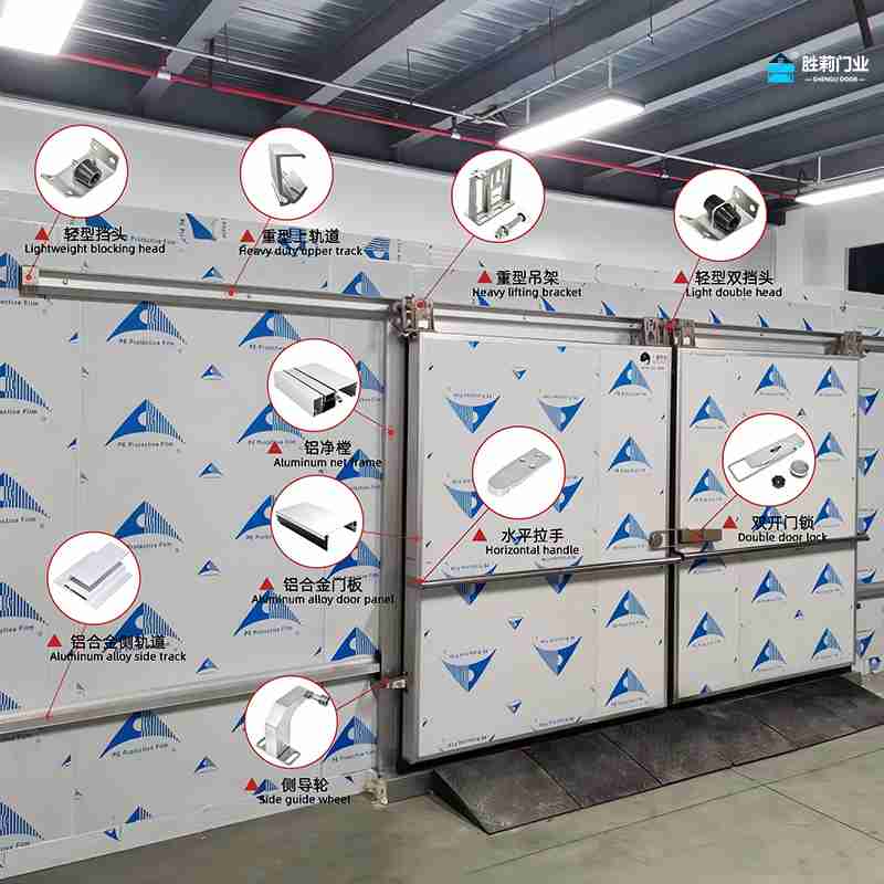 double cold room sliding door structure