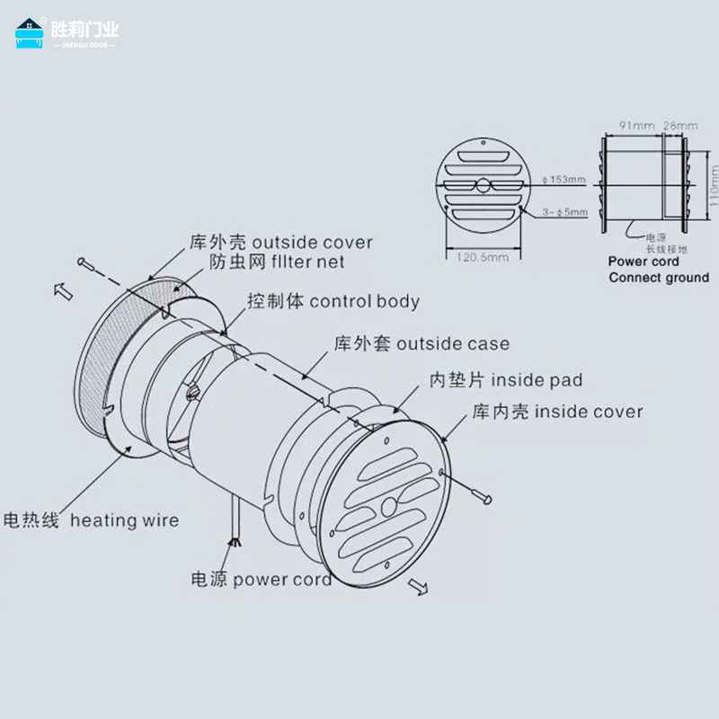 round cold room balance window drawing